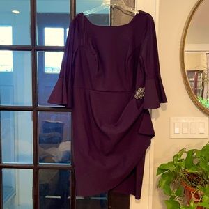 Eggplant mid length evening dress